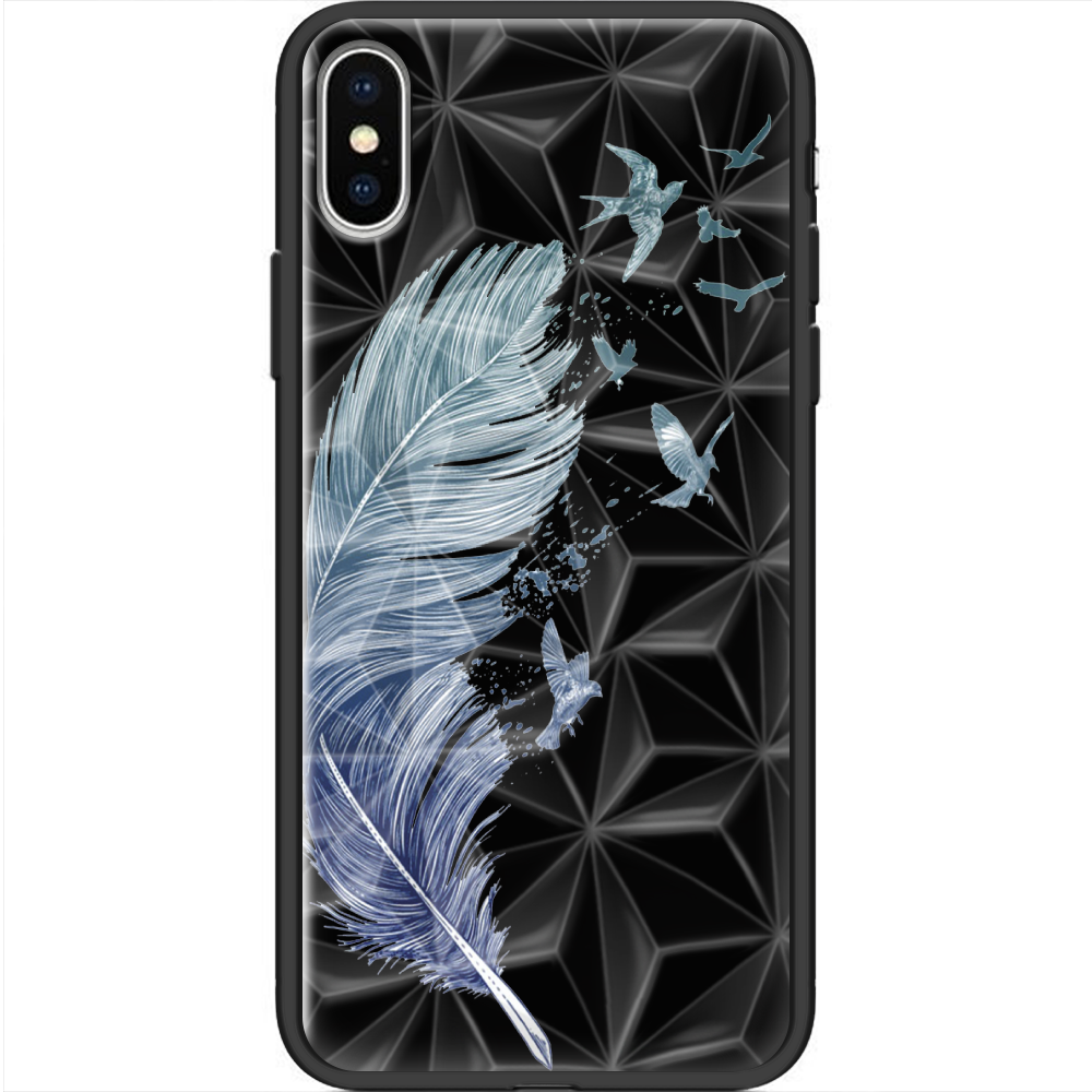 Чехол Boxface iPhone X Feather Черный силикон с призмой (32139-cc38-37857)