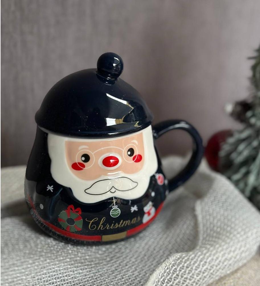 Чашка новорічна Різдвяний помпон з кришкою 350 мл Синій (2785894852) - фото 2 Чашка новорічна Різдвяний помпон з кришкою 350 мл Синій (2785894852) - фото 2