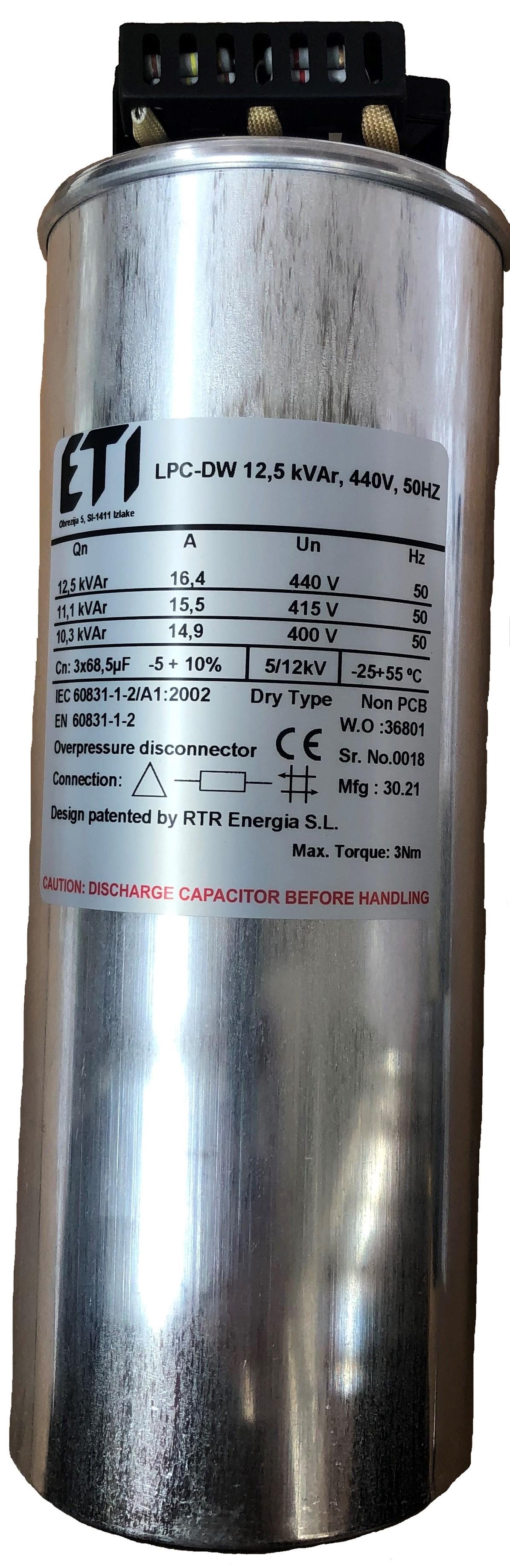 Конденсаторная батарея ETI LPC-DW 12.5 kVAr 440V 50HZ