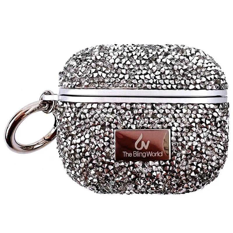 Чехол противоударный Bling World Rock Diamond TPU для наушников AirPods 1/2 Серебряный (00000057525_2)