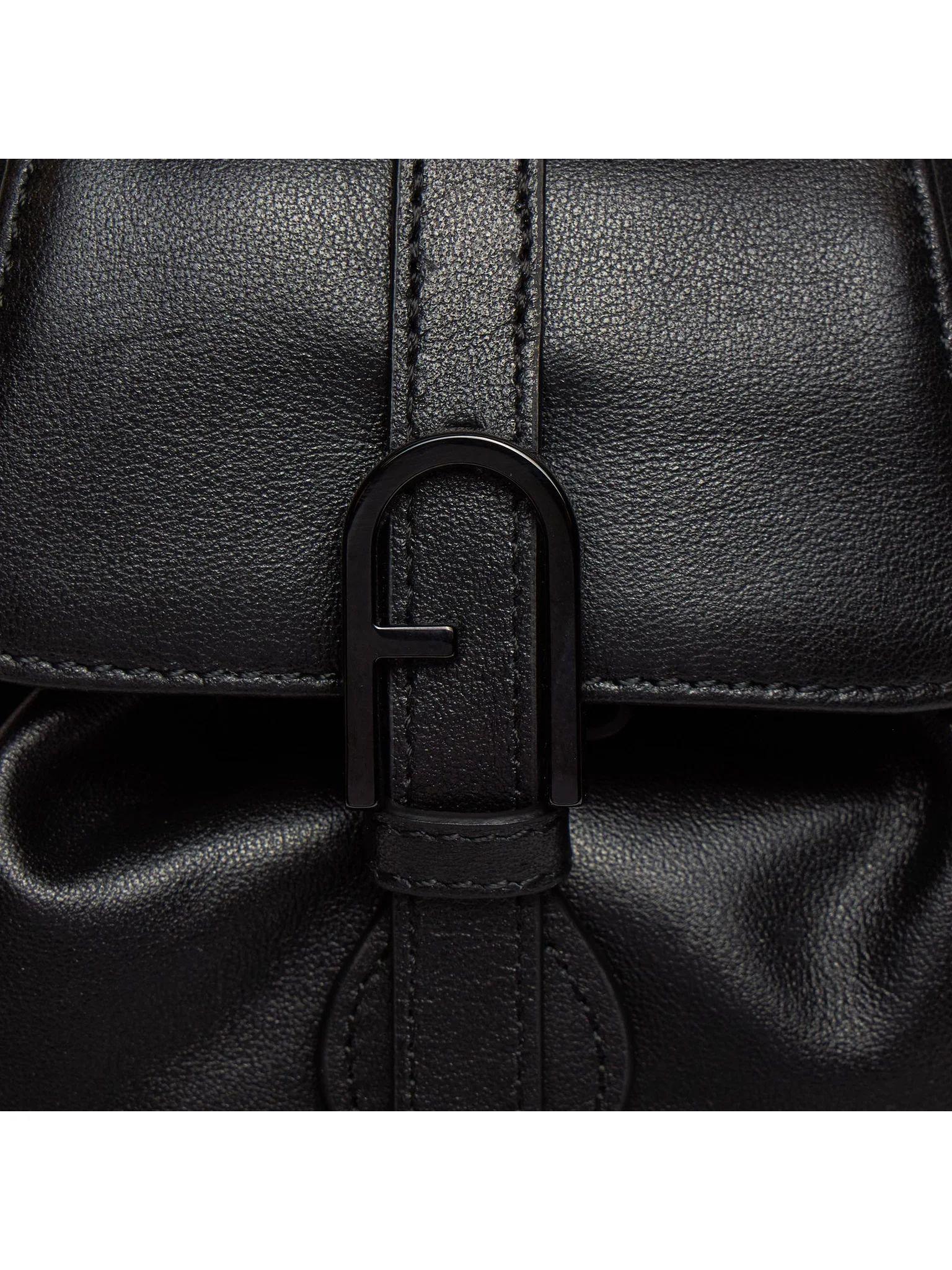 Рюкзак жіночий з натуральної шкіри Furla Flow Mini Backpack Чорний - фото 5 Рюкзак жіночий з натуральної шкіри Furla Flow Mini Backpack Чорний - фото 5