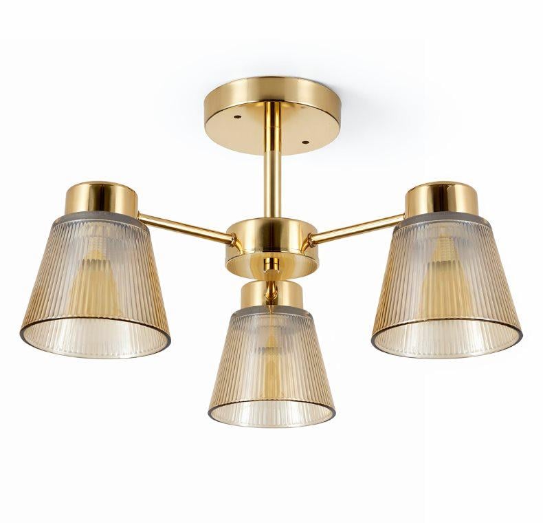 Люстра потолочная Valeso на 3 плафона XL25803-3 для спальни и гостиной Золотой