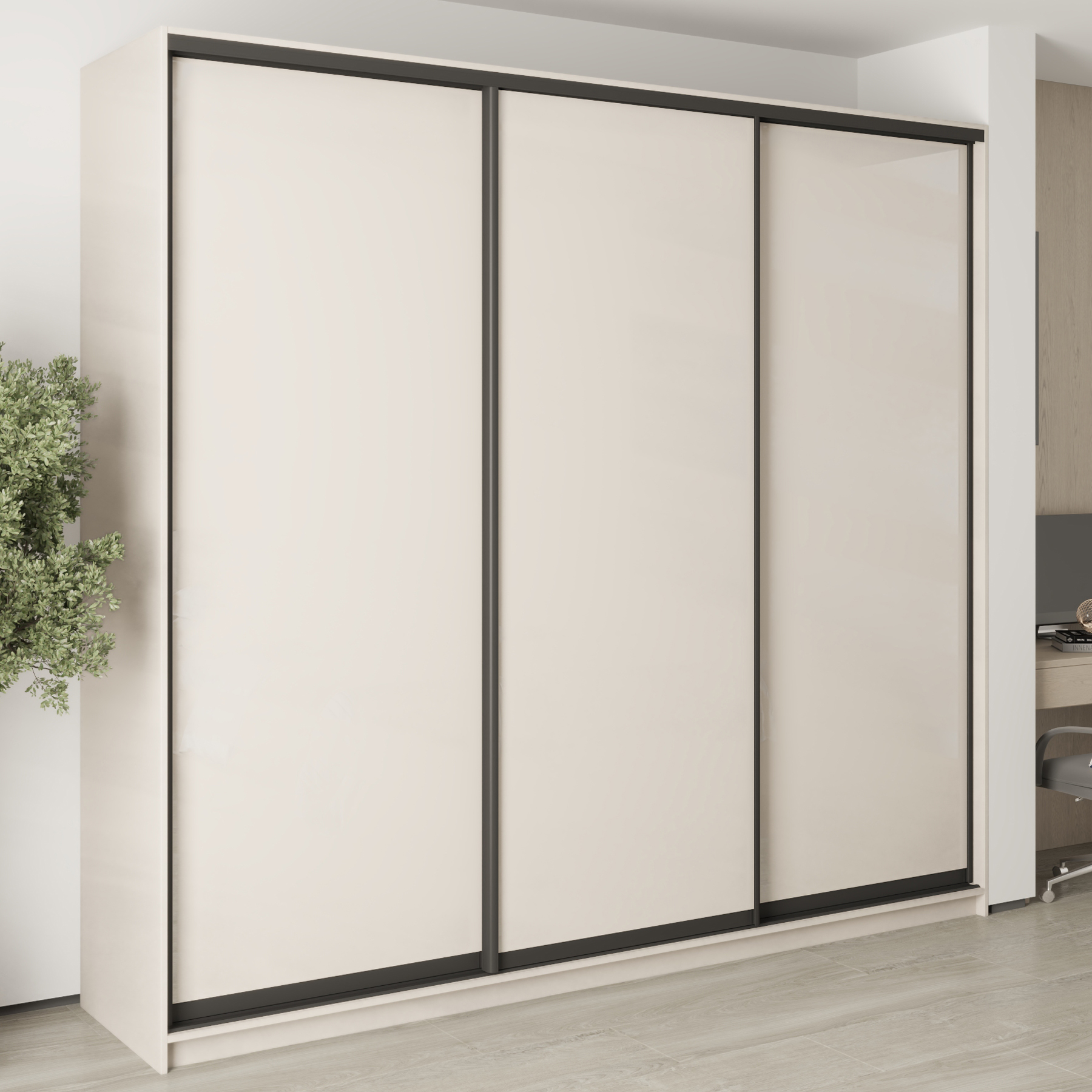 Шкаф-купе трехдверный Mebel Star Комбо BG MBS-9486 260х60х240 см Кашемир (1009475)