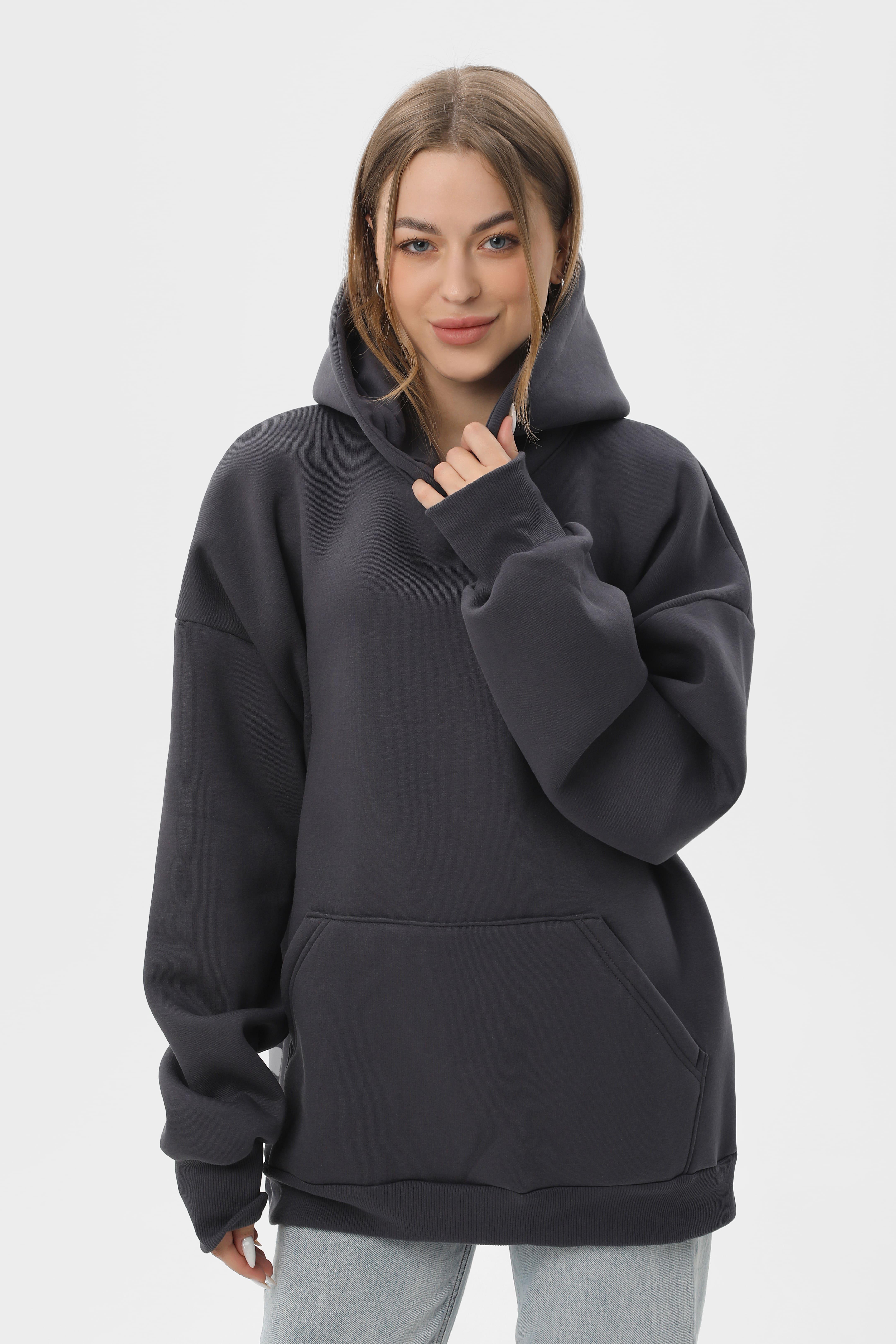 Худі оверсайз утеплене Ray Oversize U0404 UNISEX 2XS/XS Темно-сірий - фото 5