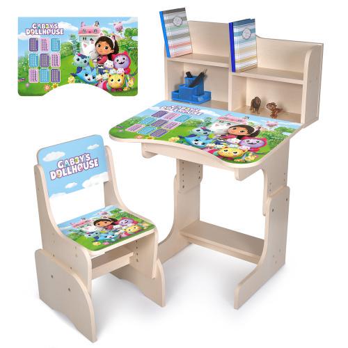 Парта со стульчиком N 2071-20-2 Gabby's Dollhouse с таблицей умножения - фото 2 Парта со стульчиком N 2071-20-2 Gabby's Dollhouse с таблицей умножения - фото 2