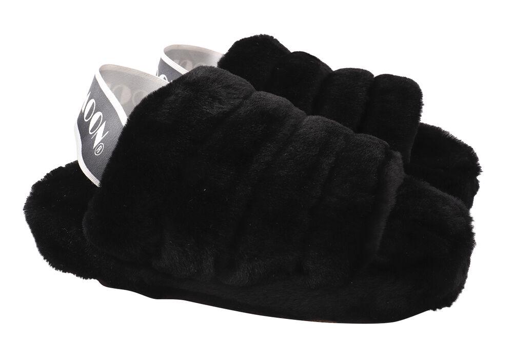 Босоножкы женские Cool Moon из меха р. 38 Черный (1-21LBC)