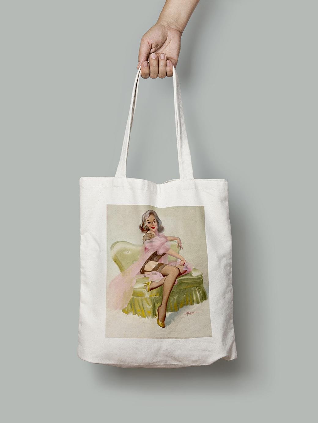 Эко-сумка Присоединяйтесь ко мне на диванчике. Дональд Раст шопер (pin_up1740013_Bag)