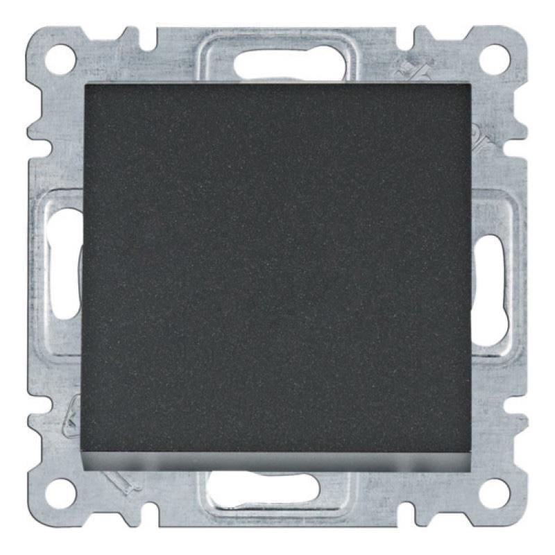 Выключатель одноклавишный Hager Lumina однополюсный 10АХ/230V Черный (28689745)