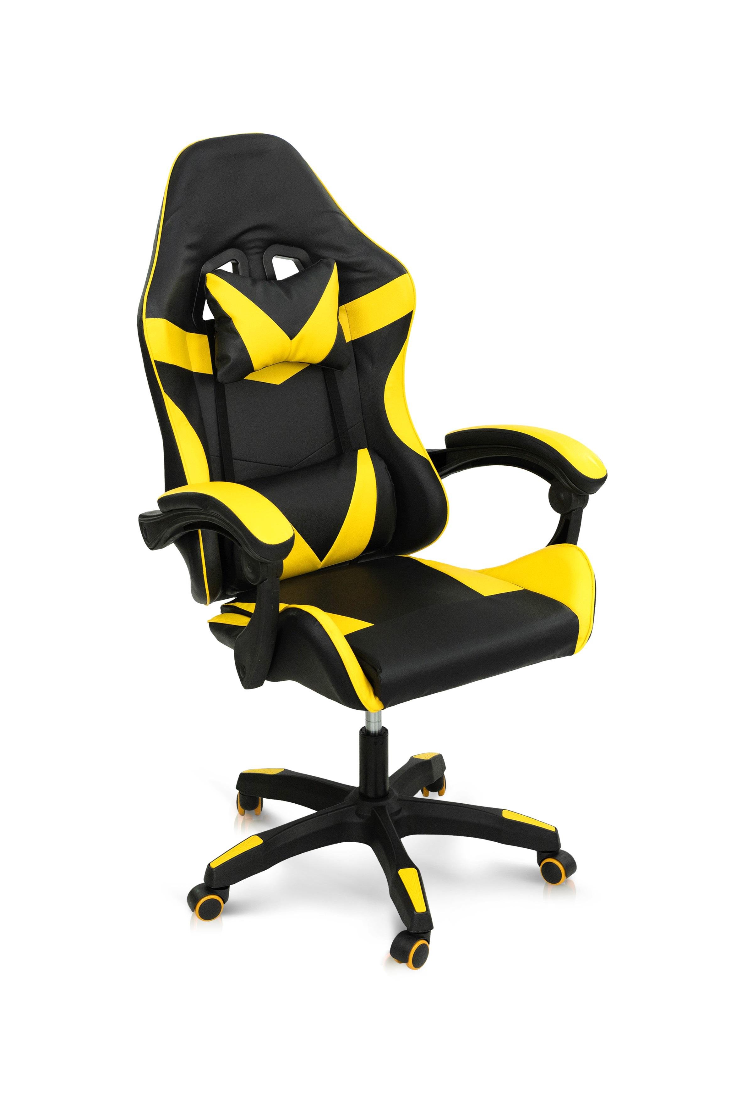 Кресло геймерское Мікс Меблі Слим механизм газлифт Черный/Желтый (А0055759)