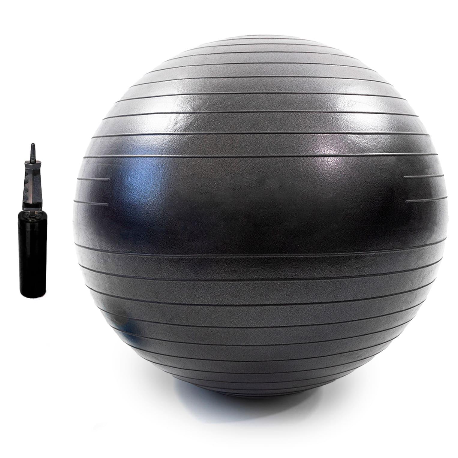 М'яч для фітнесу сатин із насосом OSPORT 85 см Чорний (OF-0287)