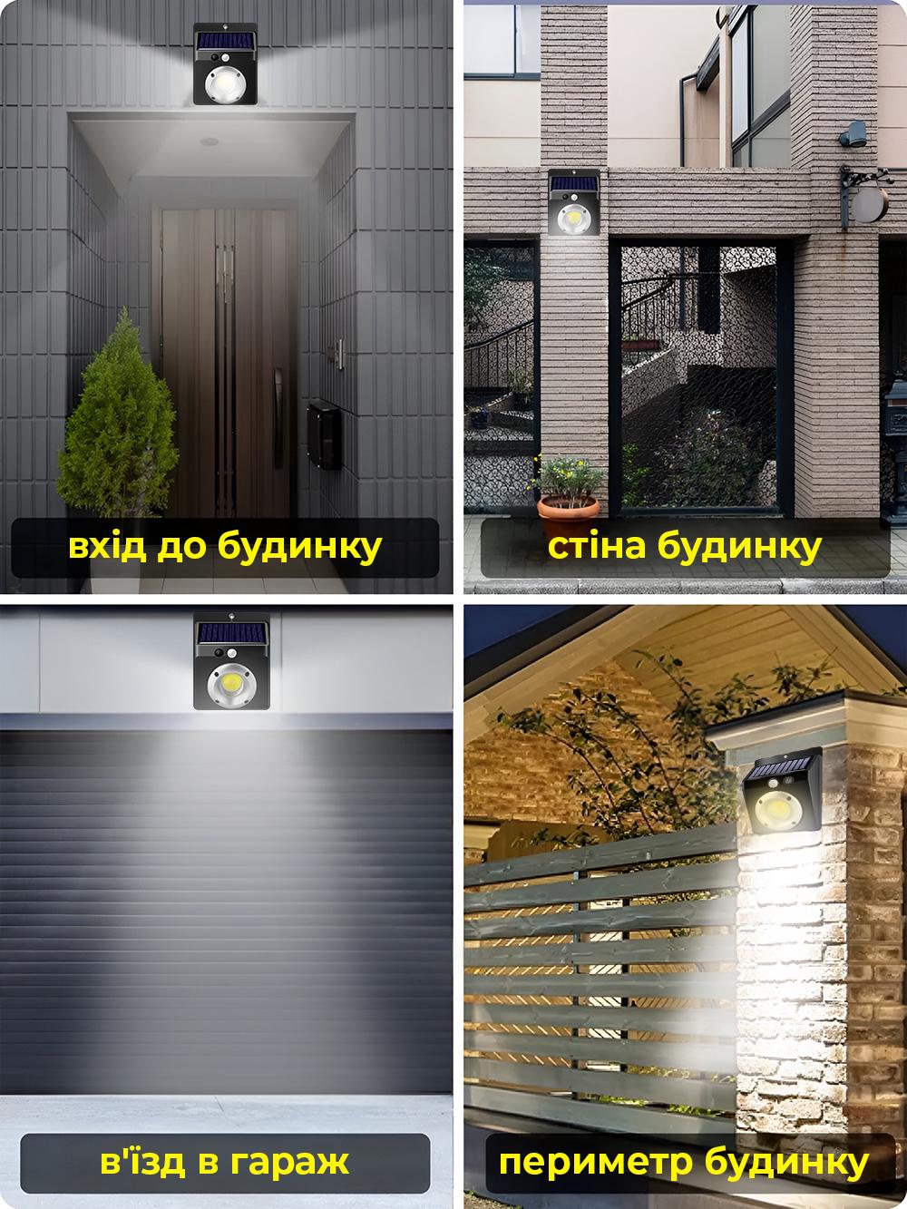 Фонарь с датчиком движения уличный настенный Andowl Q-TY021X1 LED на солнечной батарее белый свет Черный (c357dad7) - фото 6