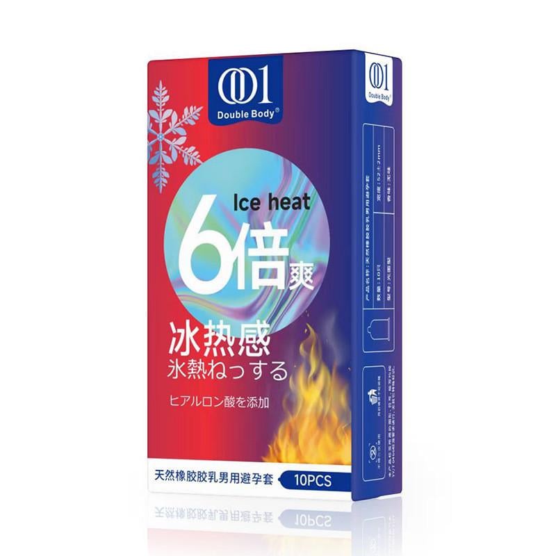 Презервативи Double Body Ice Heat з ефектом холоду та тепла ультратонкі 10 шт. (ice-sy-0627)