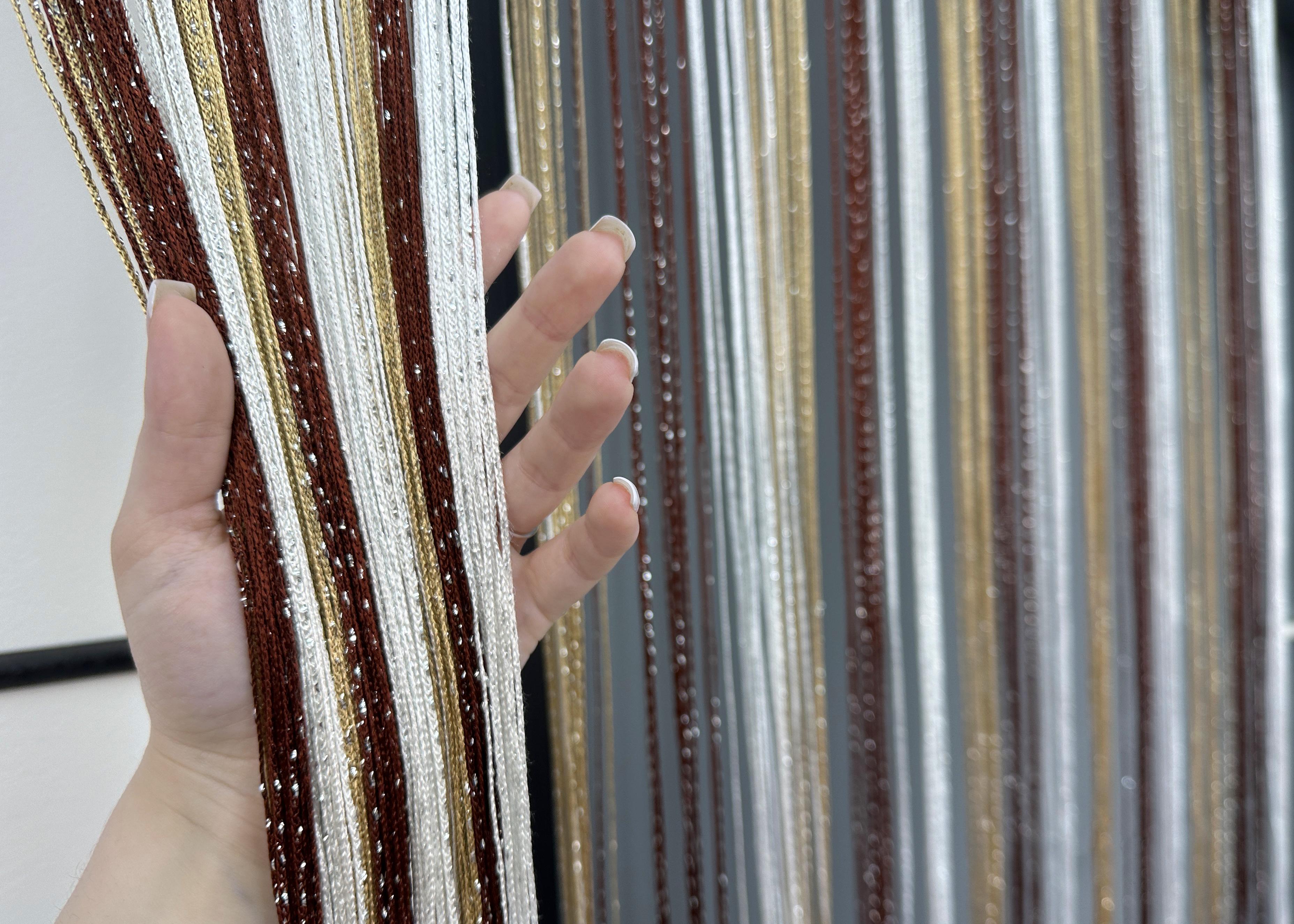Шторы-нити с люрексом 300х300 см Бежевый/Коричневый/Белый (61-109) - фото 5 Шторы-нити с люрексом 300х300 см Бежевый/Коричневый/Белый (61-109) - фото 5