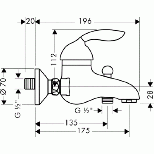 Смеситель для ванны Hansgrohe AXOR AZZUR латунь (34400530) - фото 2