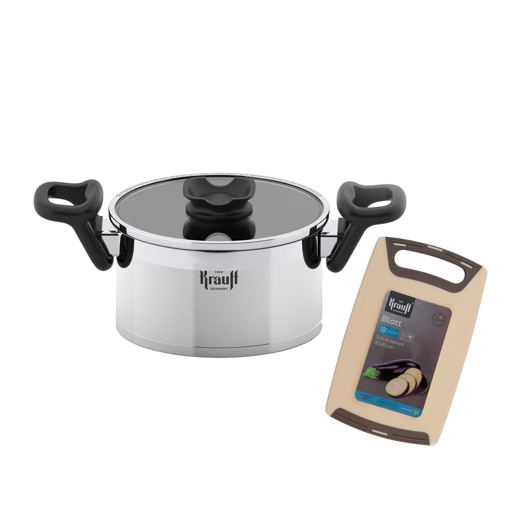 Каструля з кришкою Krauff Elegance з кухонной дошкою 2 л (28823) Каструля з кришкою Krauff Elegance з кухонной дошкою 2 л (28823)