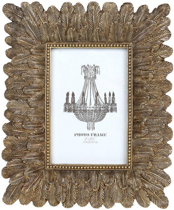 Фоторамка Перо для фото 10х15 см Темное золото (BD-450-201)