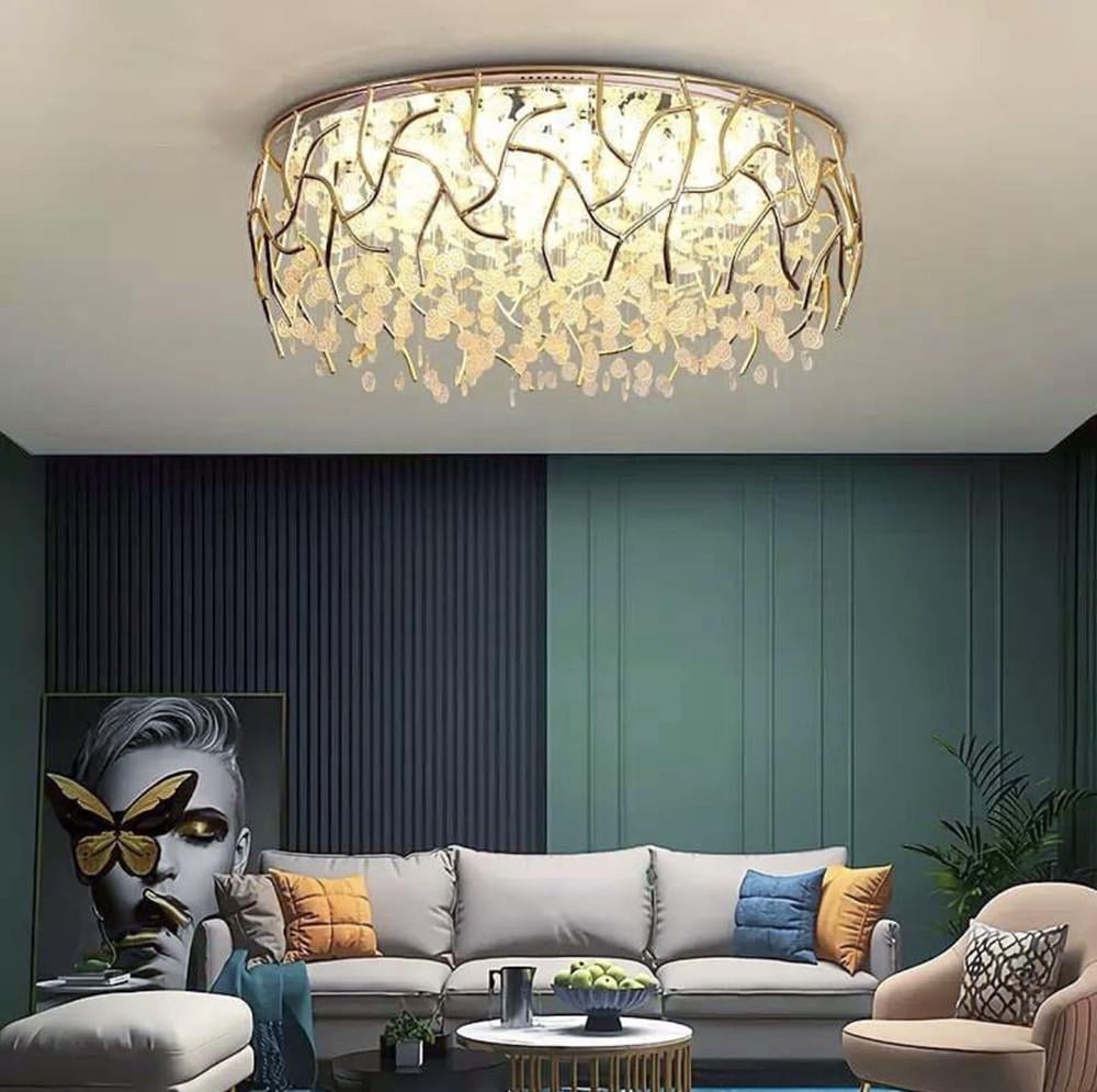 Люстра с корпусом в форме корней дерева Золотой (MD 9001-600-9P GD)