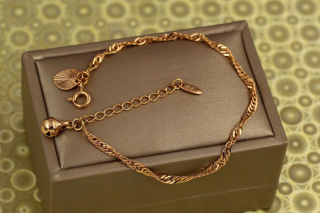 Браслет Xuping Jewelry Сингапур 17 см х 3 мм Золотистый (2197734287)