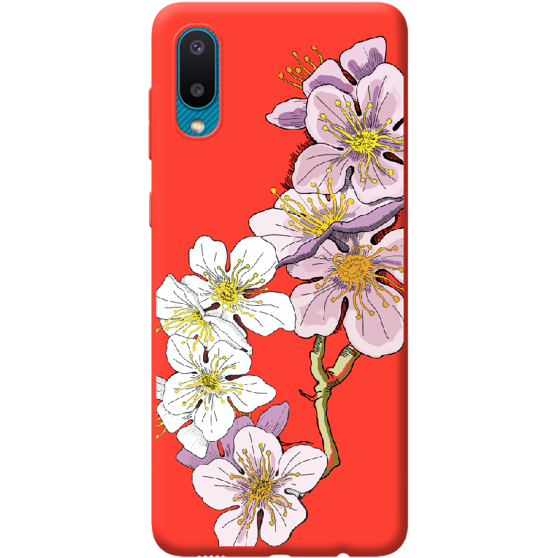 Чехол BoxFace Samsung A022 Galaxy A02 Cherry Blossom Красный силикон (42004-cc4-42499)