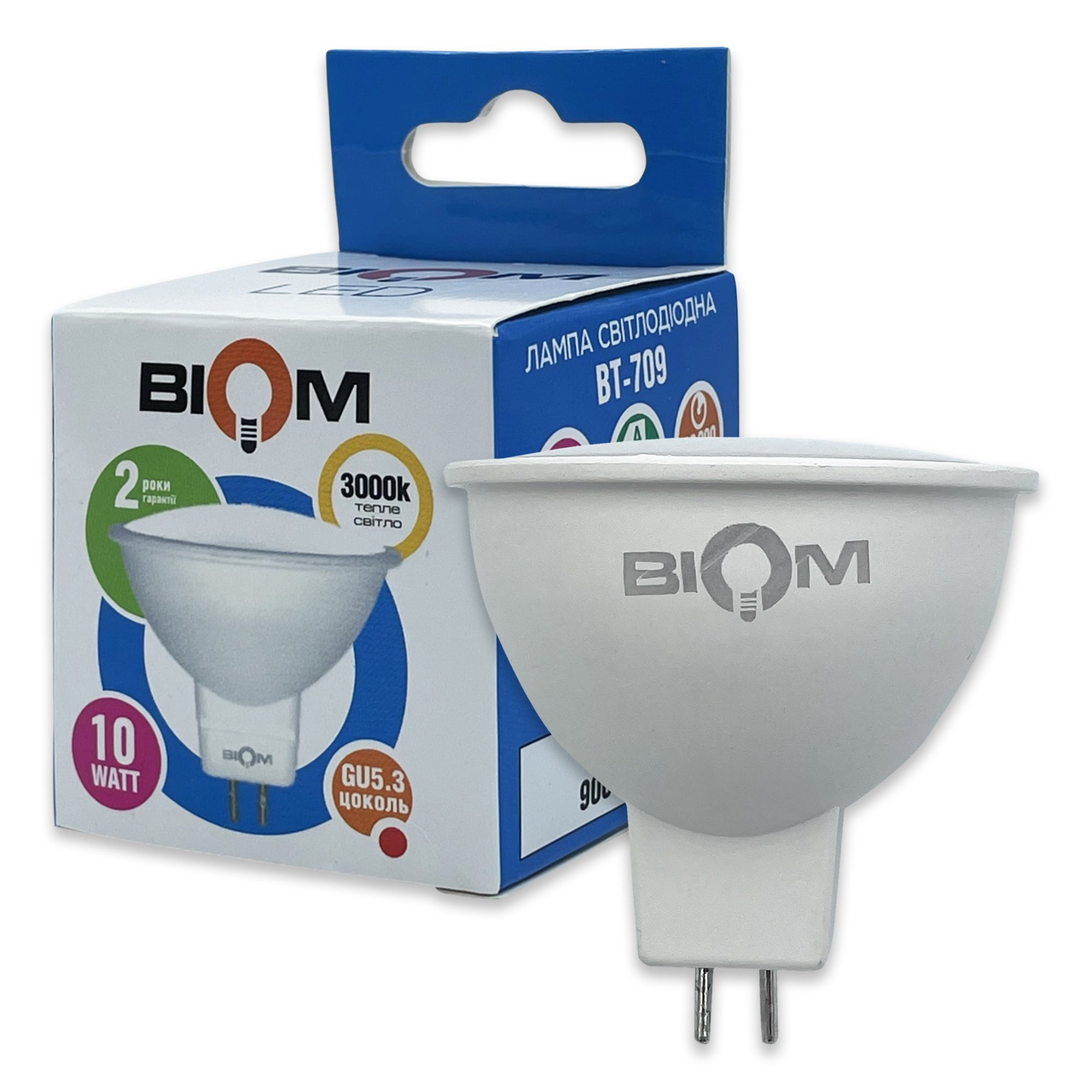 Светодиодная лампа Biom BT-709 10W MR16 GU 5,3 3000K (2755596991) Светодиодная лампа Biom BT-709 10W MR16 GU 5,3 3000K (2755596991)