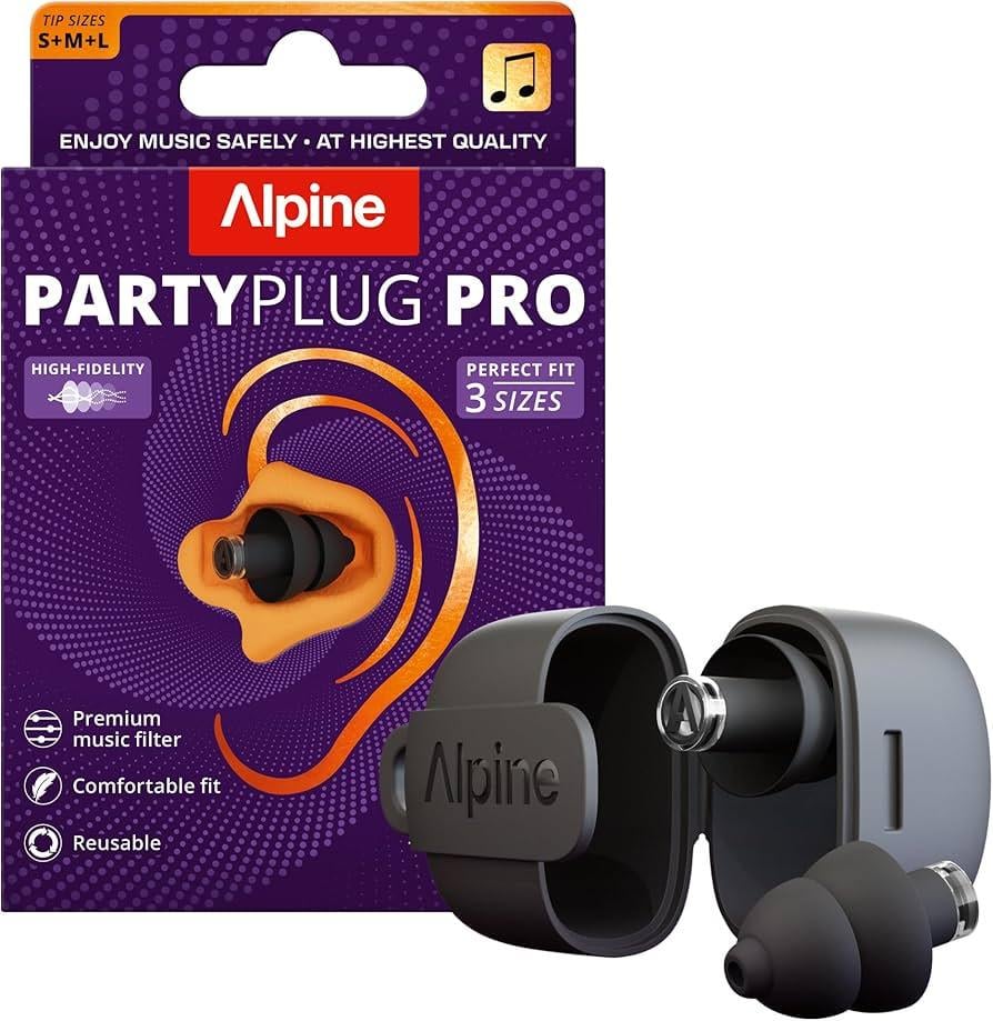 Беруші захисні Alpine PartyPlug Pro Multisize рівномірне зниження гучності багаторазові Black (31489591)