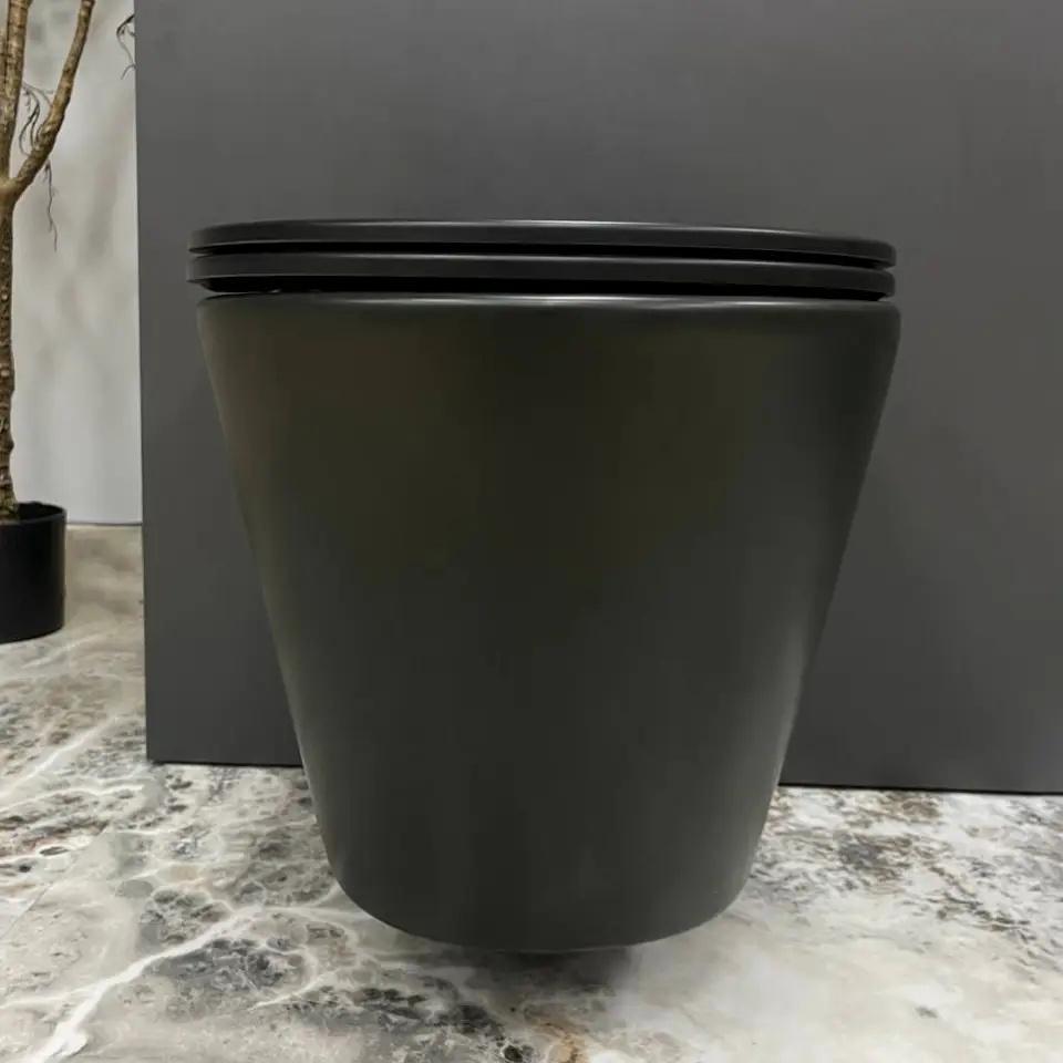 Унитаз подвесной VBI Levanzo безобедочный 490x360 мм Черный матовый (RM-VBI-020201) - фото 3 Унитаз подвесной VBI Levanzo безобедочный 490x360 мм Черный матовый (RM-VBI-020201) - фото 3