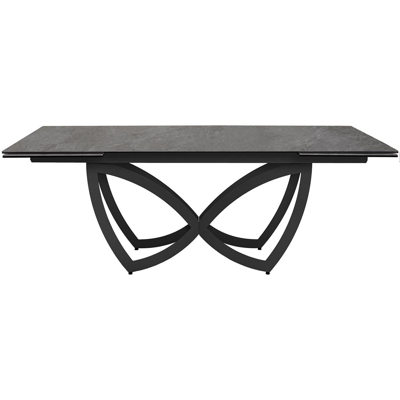 Стол обеденный раскладной Butterfly 10-12 мест 200 см Pitch black ceramic (13387)