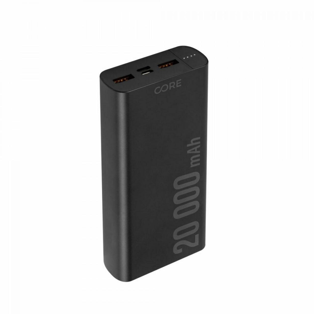 Зовнішній акумулятор Core Smart 20000 mAh швидка зарядка 18W Чорний (7277191)