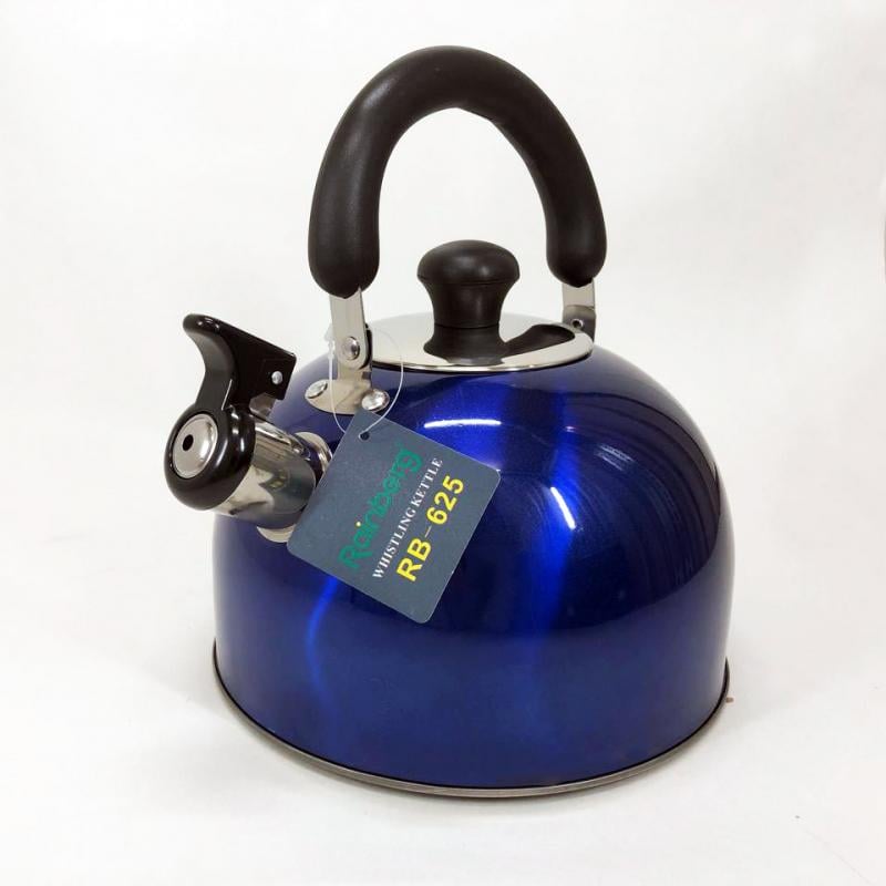 Чайник Rainberg RB-625 нержавеющая сталь со свистком 3 л Синий (26202618) - фото 7 Чайник Rainberg RB-625 нержавеющая сталь со свистком 3 л Синий (26202618) - фото 7