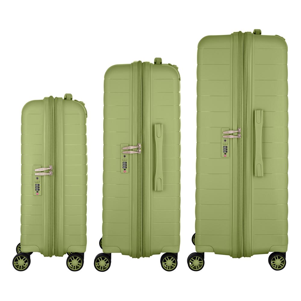 Набір валіз дорожніх 2E Aero поліпропілен замок TSA з 4 колесами S/M/L Оливково-зелений (2E-SPP-AERO-SET3-MG) - фото 3 Набір валіз дорожніх 2E Aero поліпропілен замок TSA з 4 колесами S/M/L Оливково-зелений (2E-SPP-AERO-SET3-MG) - фото 3
