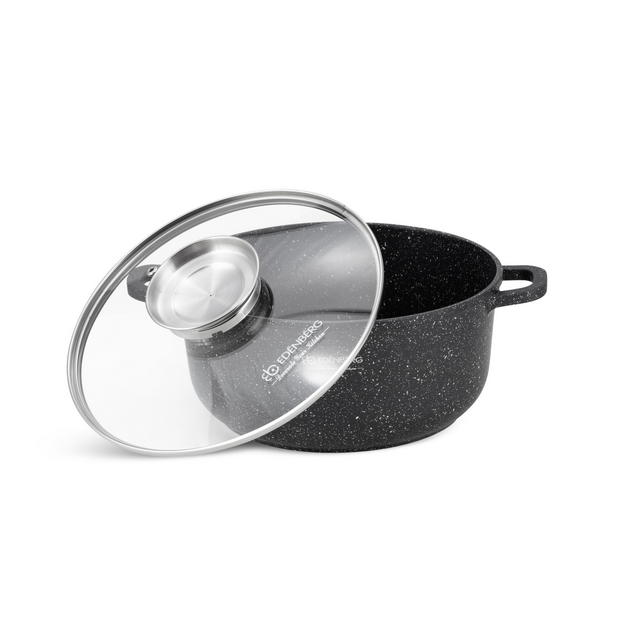 Кастрюля Edenberg с мраморным покрытием и стеклянной крышкой 5,6 л/26 см (EB-8119) - фото 3 Кастрюля Edenberg с мраморным покрытием и стеклянной крышкой 5,6 л/26 см (EB-8119) - фото 3
