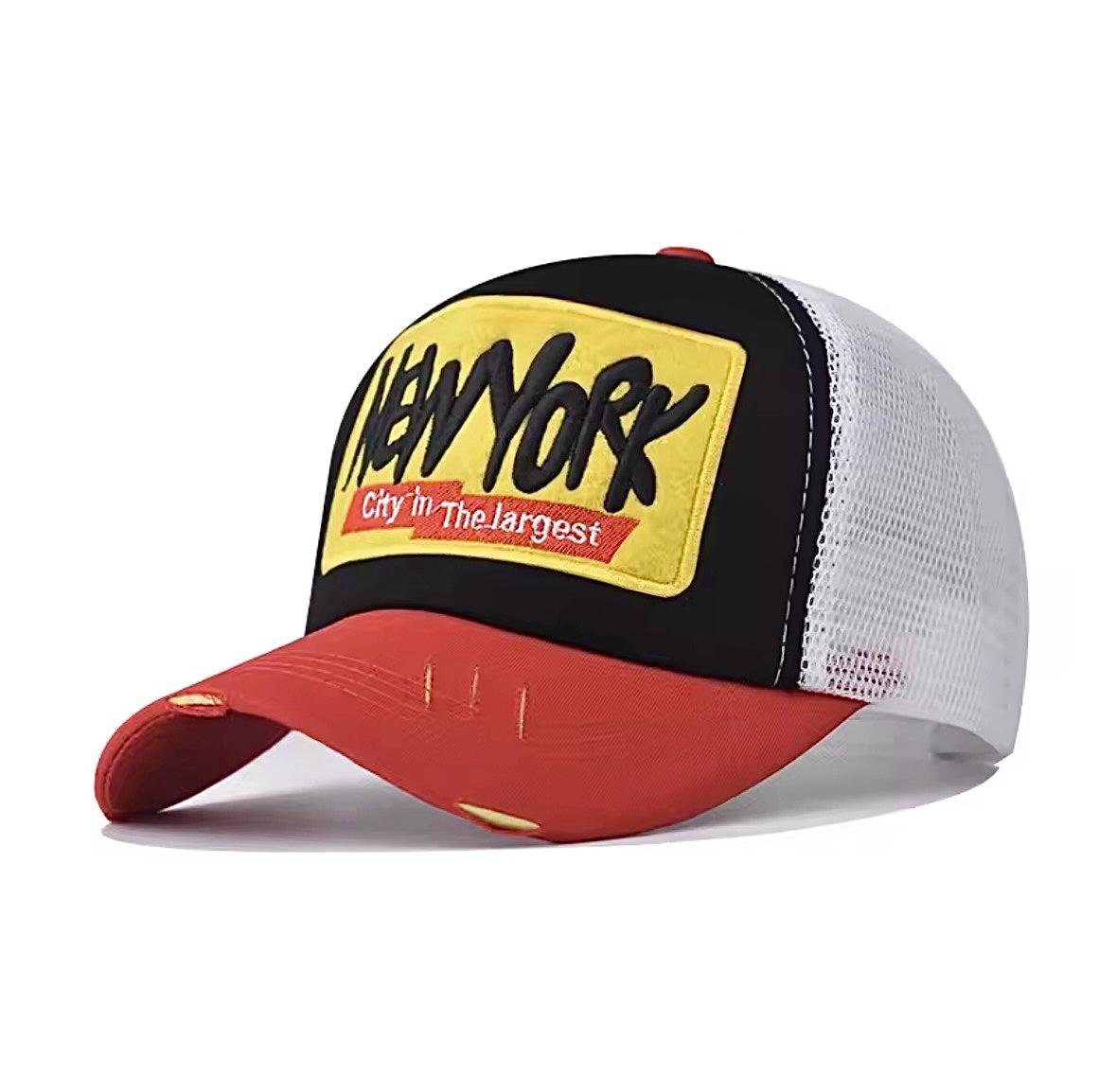 Кепка Wuke тракер логотип New York Нью-Йорк з сіточкою унісекс one size Червоний