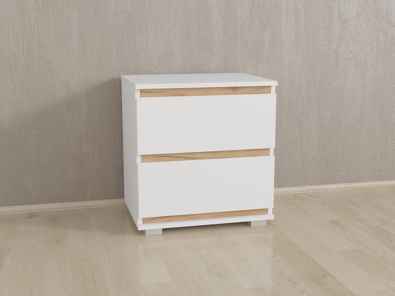 Тумба прикроватная Moreli Forte Alicia 502x535x390 мм Белый/Дуб крафт (id27-b7-white-plank-kraft)