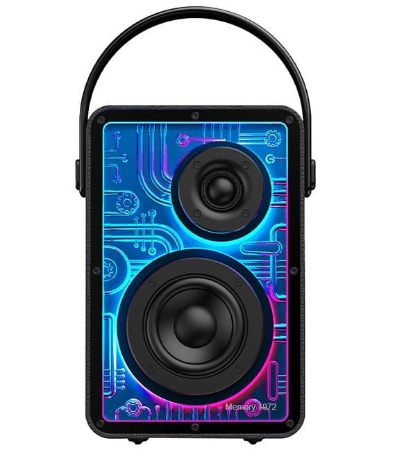 Портативна колонка Xdobo Memory 1972 80W 80W AUX TF з RGB підсвічуванням Black (595892)