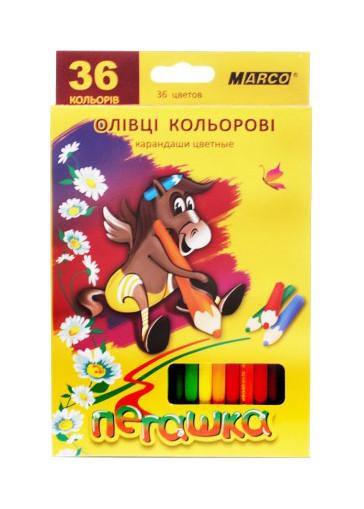 Олівці шестигранні Пегашка 36 кольорів