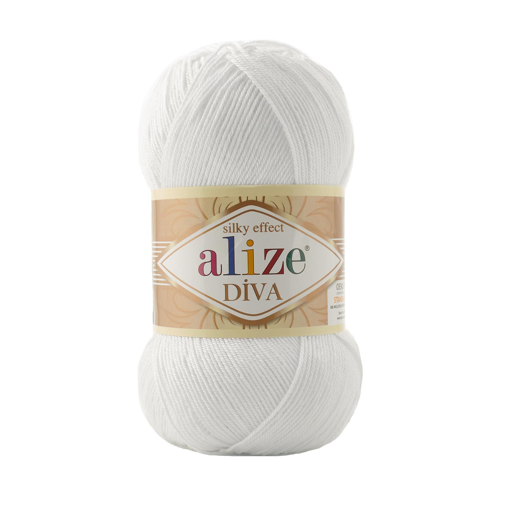 Пряжа Alize Diva 55 білий (7461)