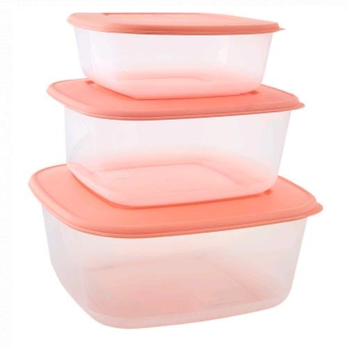 Набор контейнеров для продуктов Stenson 3в1 3 шт. Абрикосовый (167010)