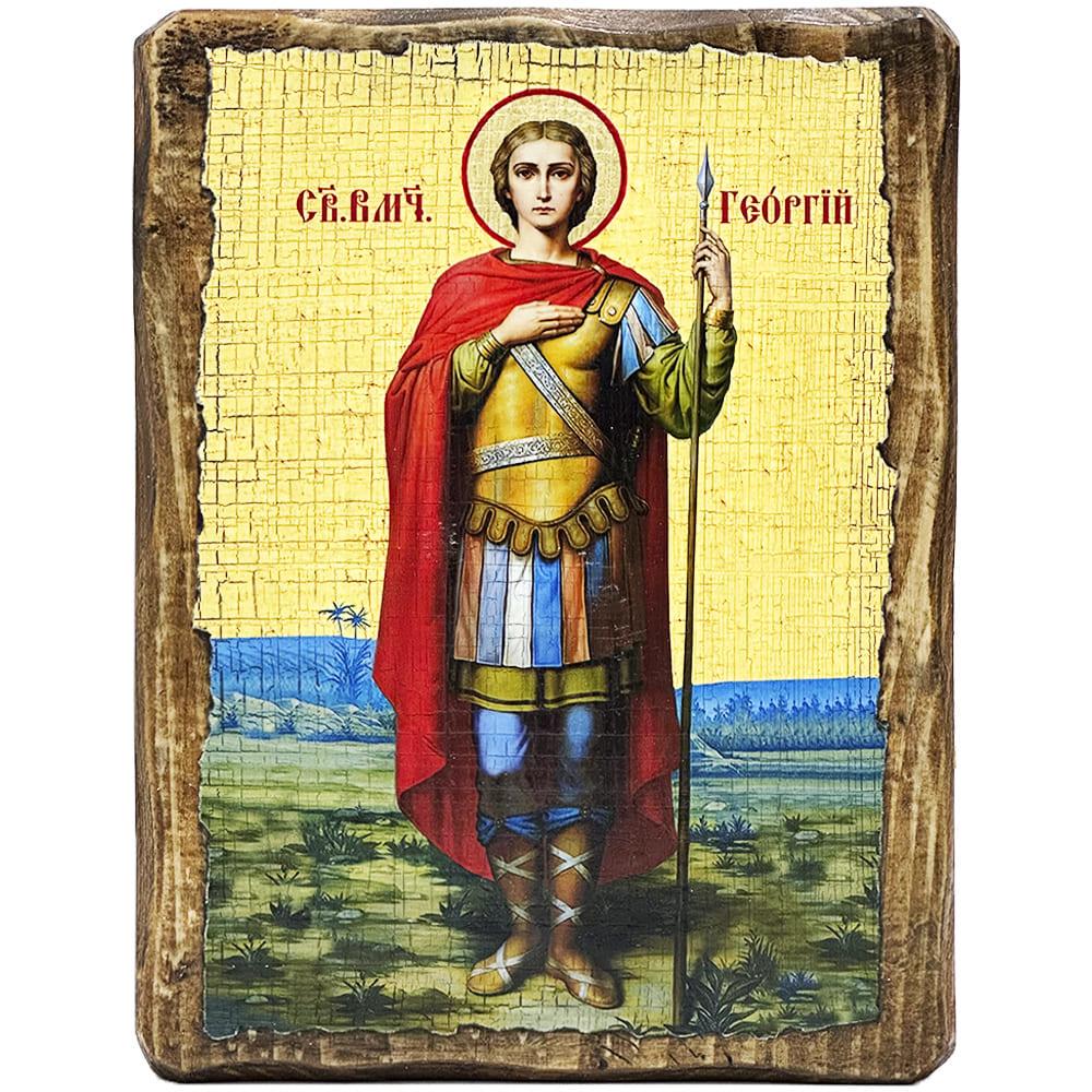 Ікона Георгій Побідоносець ростовий під старовину 13х17 см (2028-1)