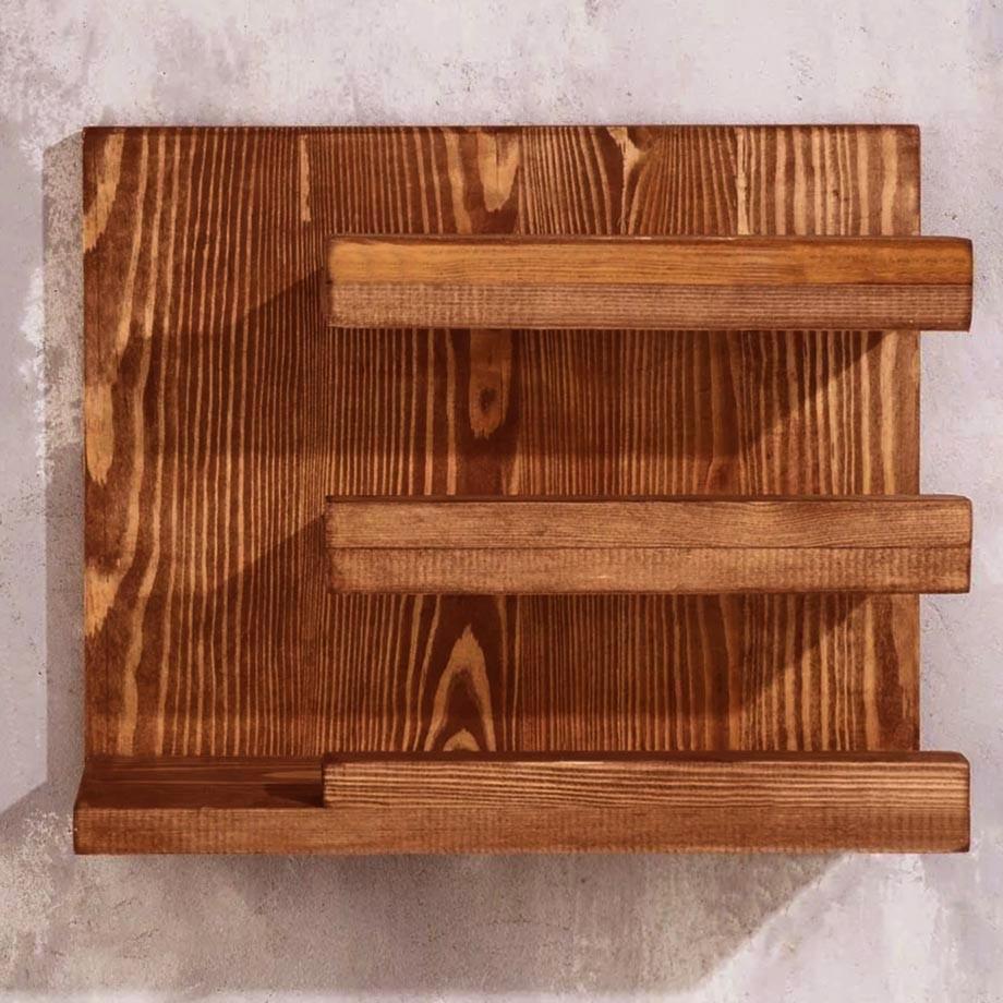 Полка для вина настенная из дерева Кояно Шафран (ПНК-025306)