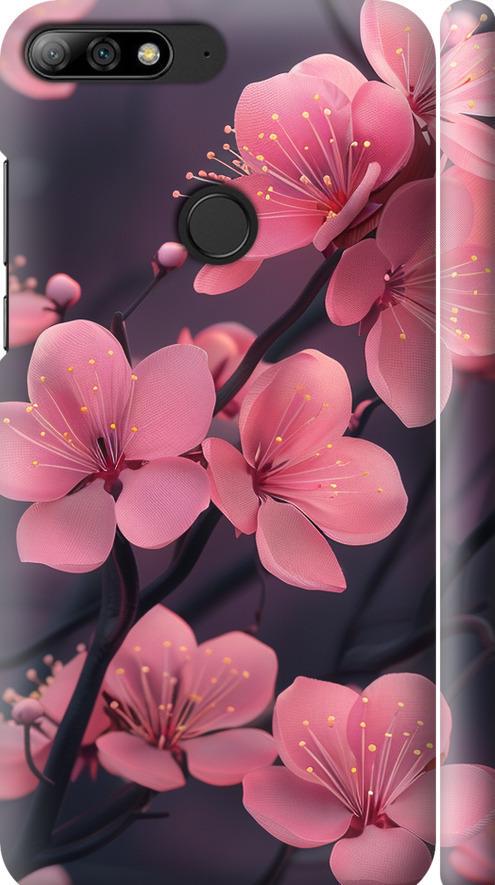 Чехол на Huawei Y7 Prime 2018 Пурпурная сакура (6075m-1509-42517)