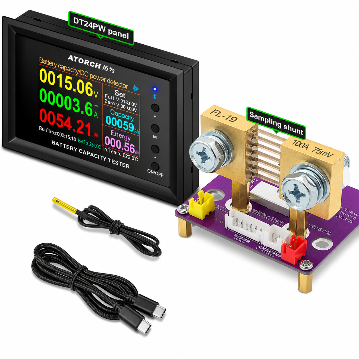 Тестер аккумуляторных батарей ATORCH Bluetooth 8-240V 100А (35225555)