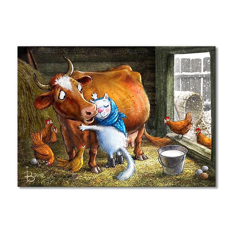 Модульная картина Любимая Буренка 1 модуль 60x90 см