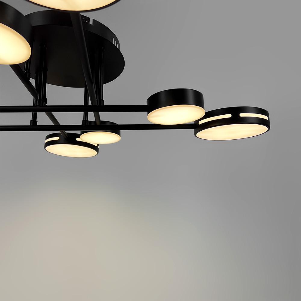 Люстра стельова на 4/4 світлових кругів Ø 80 см Чорний (77031/4/4 BK) - фото 6 Люстра стельова на 4/4 світлових кругів Ø 80 см Чорний (77031/4/4 BK) - фото 6