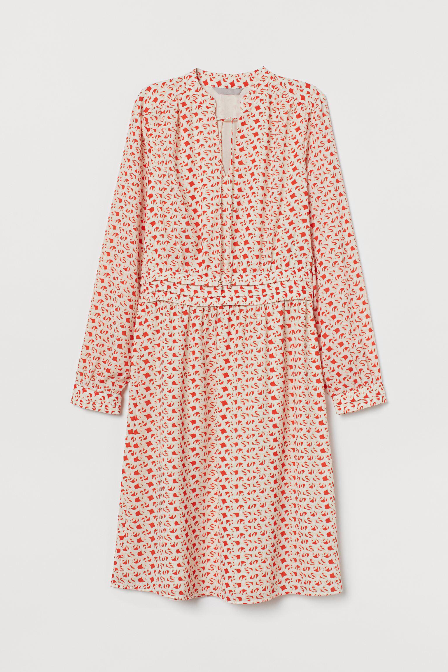 Платье H&M Узор р. 40 Молочный (1012789147)