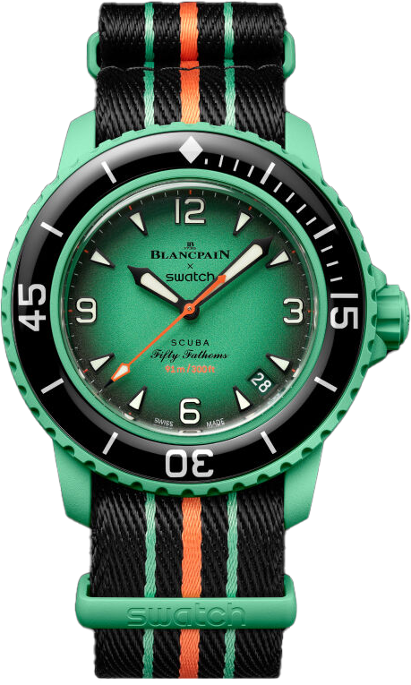 Наручные часы Swatch Blancpain Bioceramic Scuba Fifty Fathoms Collection Indian Ocean (SO35I100)