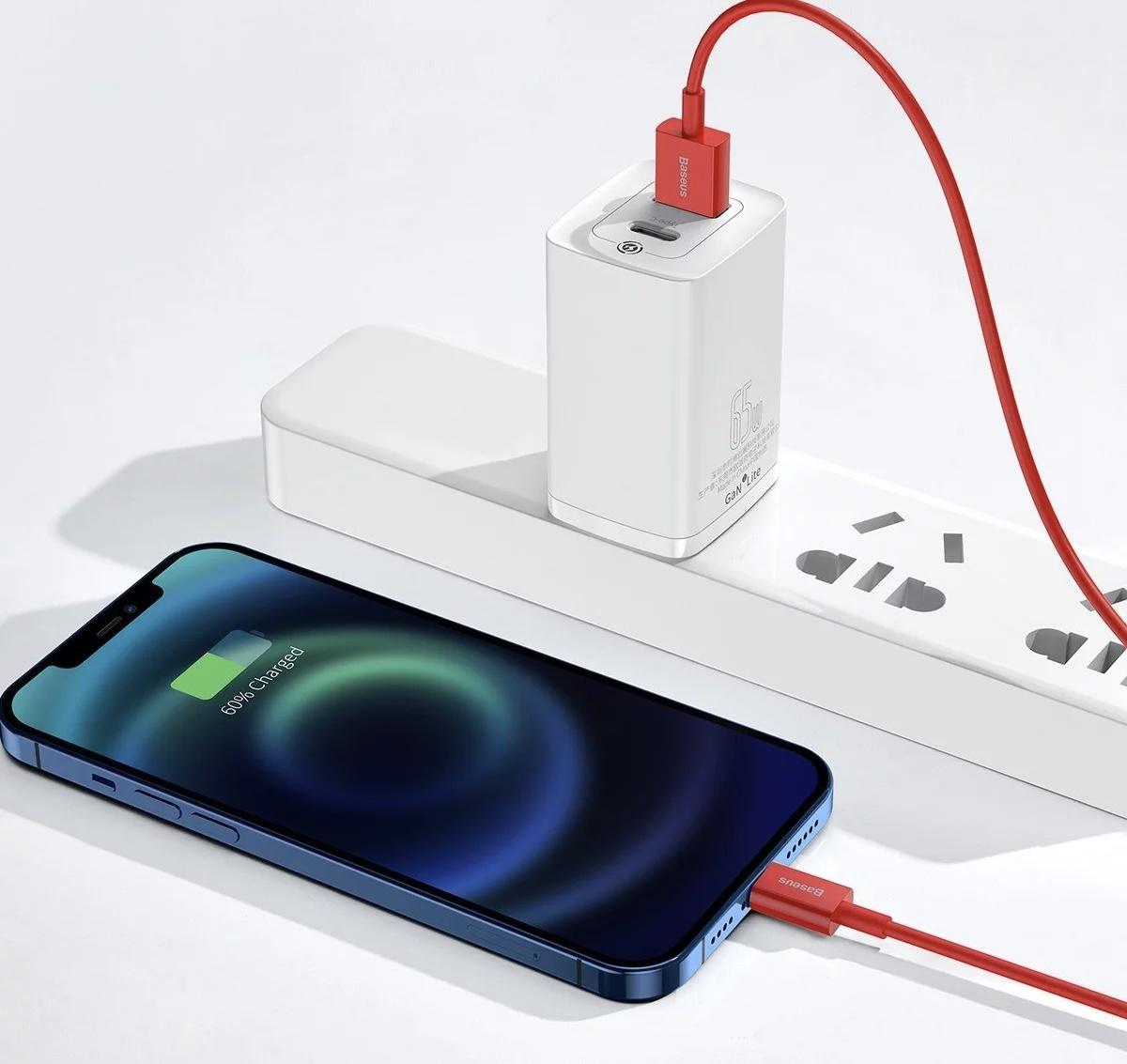 Кабель для заряджання iPhone BASEUS Superior Series Fast Charging Lightning 2,4 A 1 м Червоний (20786537) - фото 4