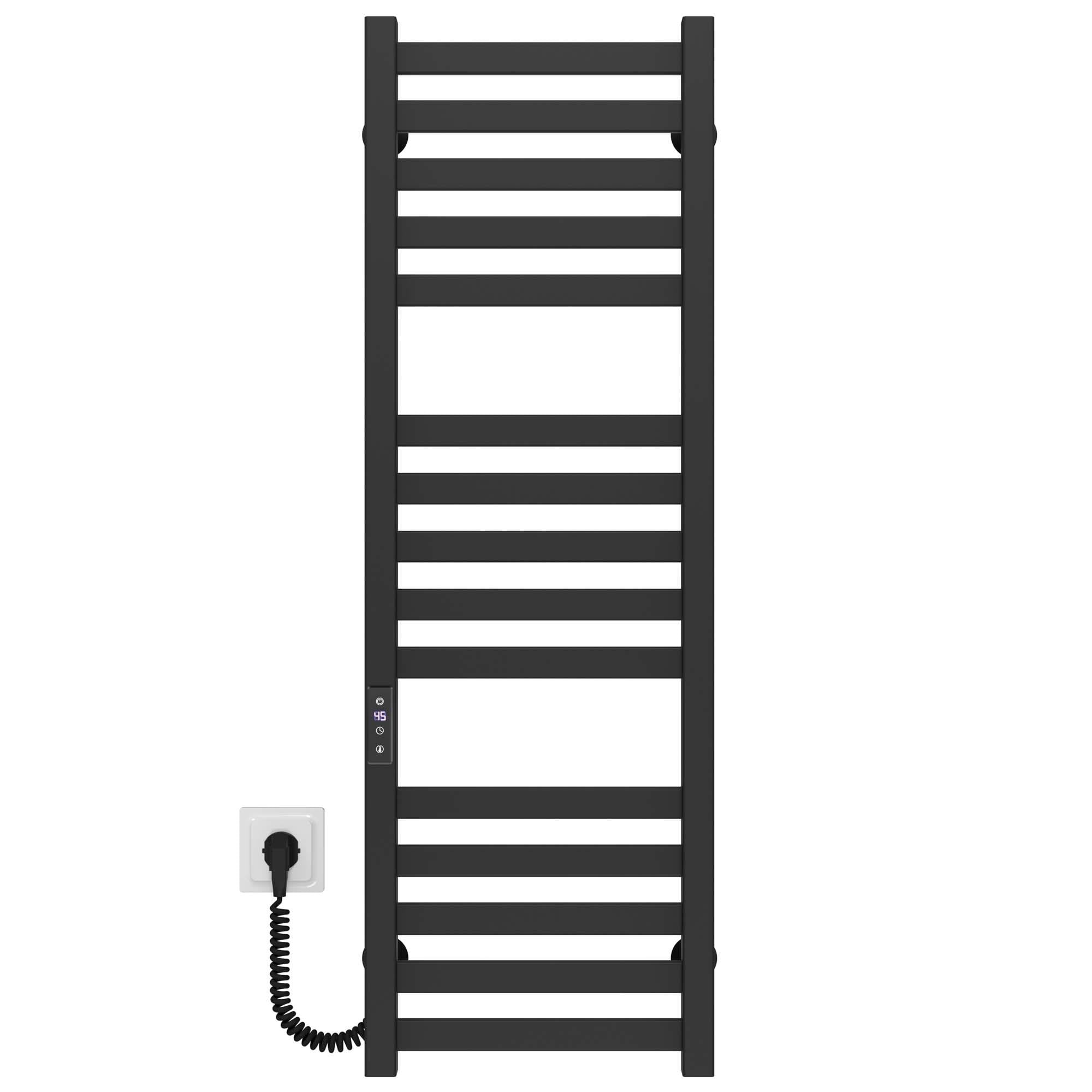 Полотенцесушитель электрический Deffi Magnus П15 JD04 левое подключение нержавеющая сталь 300х1000 мм Черный (A.MA.100.30.15.E.B.L.2)