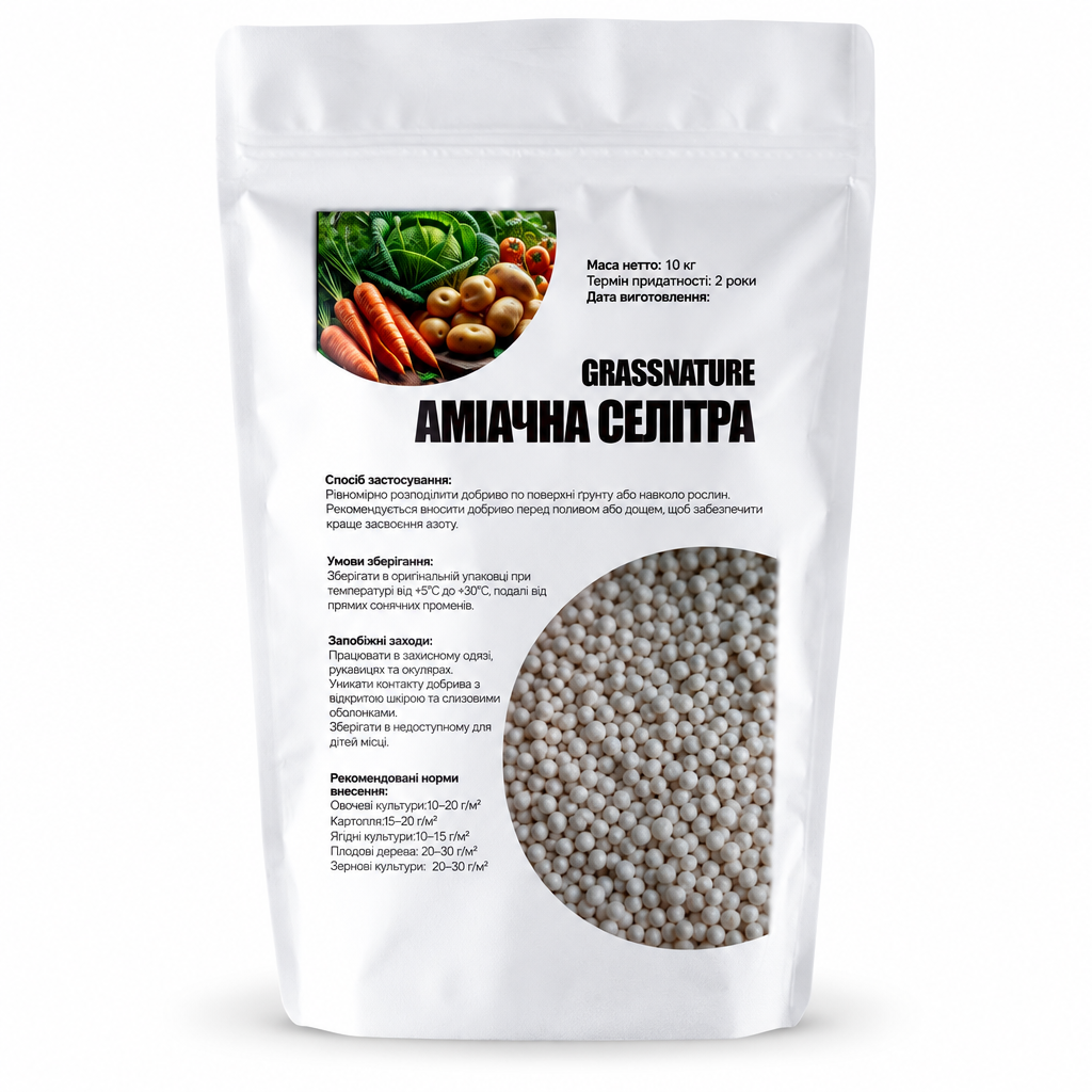 Удобрение азотное GrassNature Аммиачная селитра нитрат аммония N 34% 10 кг (38470647)
