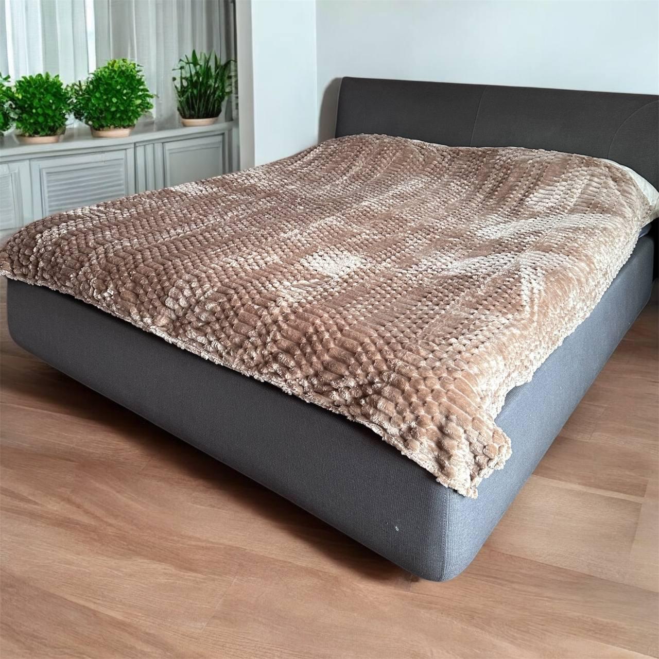 Плед Koloco Шарпей 3D євро 200х230 см Світло-коричневий (41108) - фото 5 Плед Koloco Шарпей 3D євро 200х230 см Світло-коричневий (41108) - фото 5