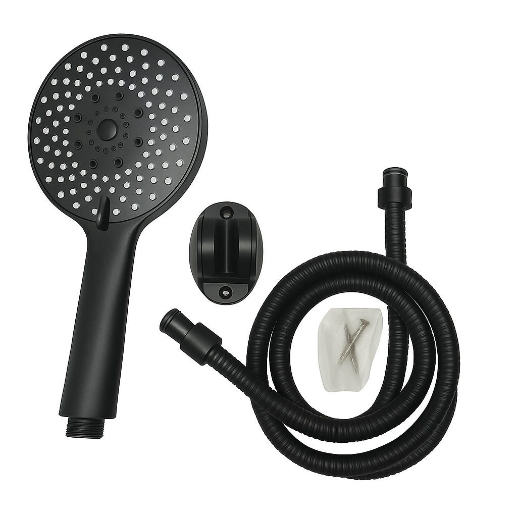 Душевой набор 3в1 с лейкой/шлангом и держателем Черный (31313880) Душевой набор 3в1 с лейкой/шлангом и держателем Черный (31313880)